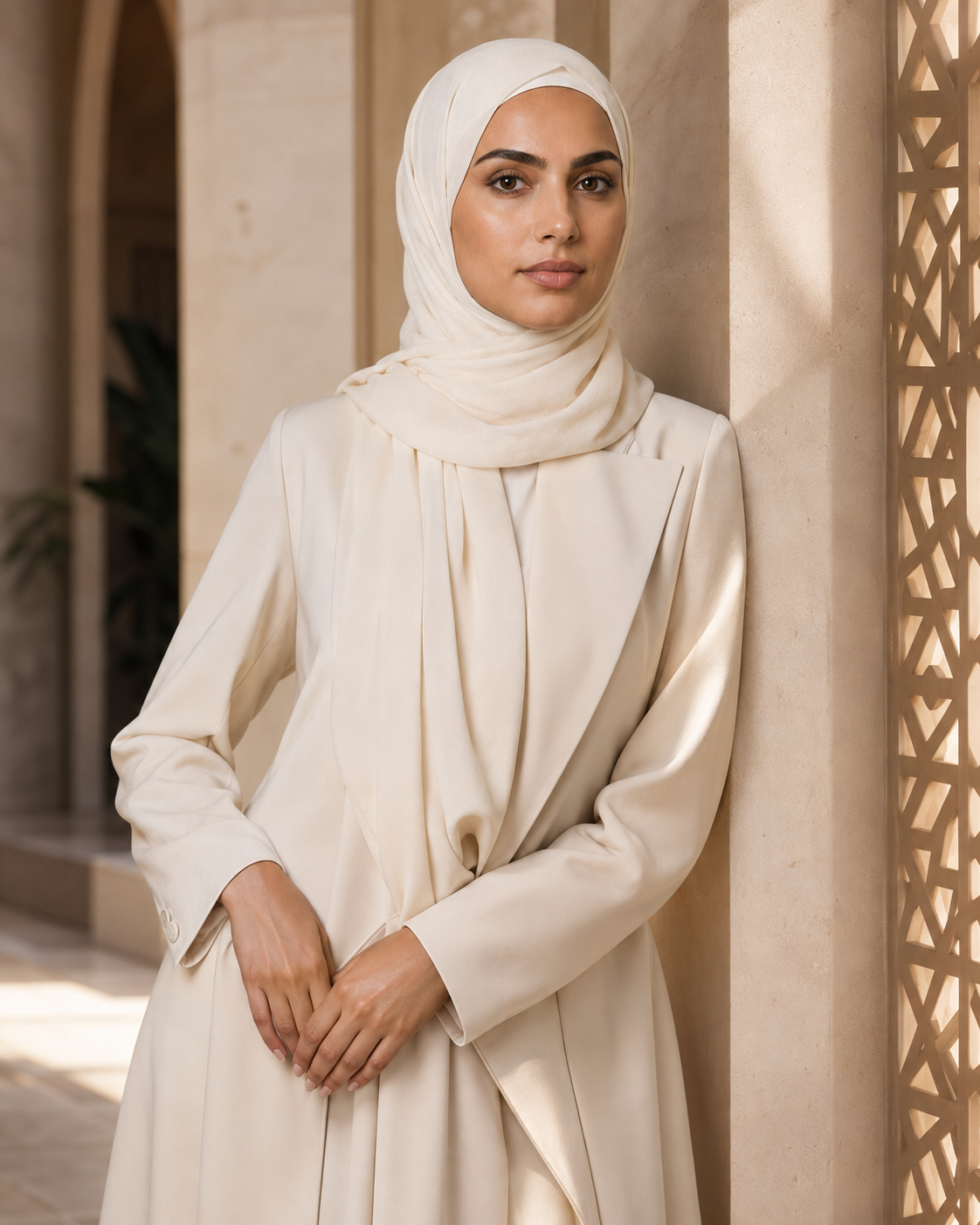 Layla in her selected modest-fashion editorial scene